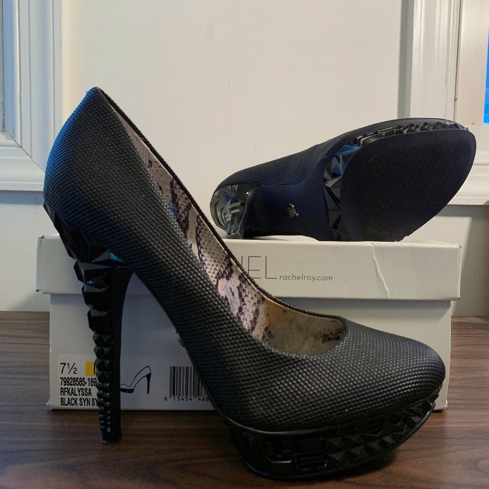 Rachel Roy Black Studded Platforms